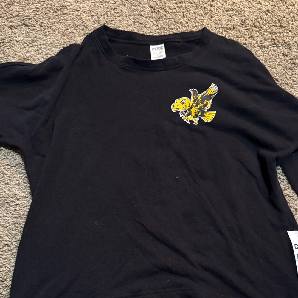 PINK Victoria's Secret Black Long Sleeve with Yellow Bird Graphic